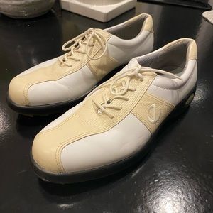 ECCO Golf Shoes White Leather Mens US 9-9.5 EU 42